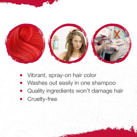 Punky Temporary Hair Color Spray Cougar Red application demonstration