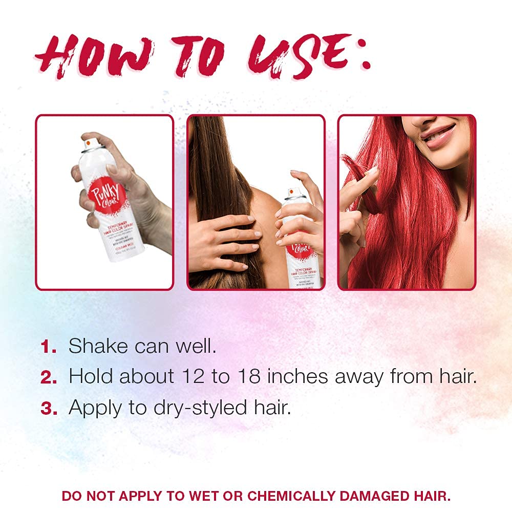 Punky Temporary Hair Color Spray Cougar Red on styled hair