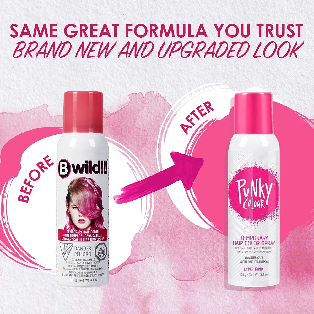 Punky Temporary Hair Color Spray Lynx Pink back view