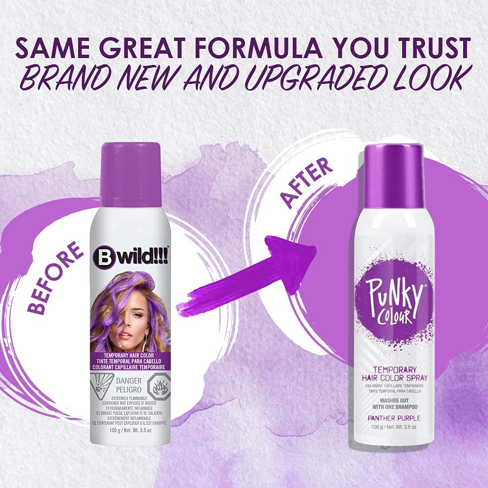 Punky Temporary Hair Color Spray packaging showing two bottles