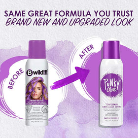 Punky Temporary Hair Color Spray packaging showing two bottles