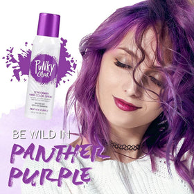 Punky Temporary Hair Color Spray Panther Purple application on hair