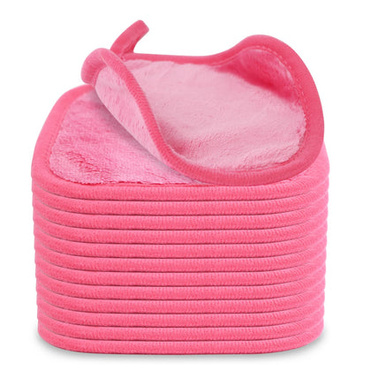 Puomue Makeup Remover Cloths 12 Pack in rose red colour