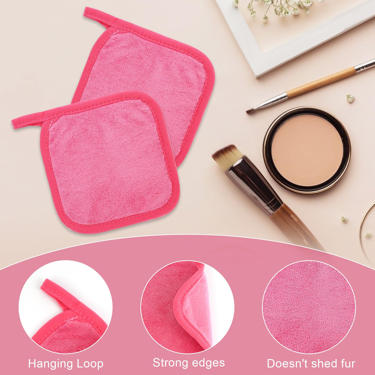 Puomue Makeup Remover Cloths displayed with travel bag