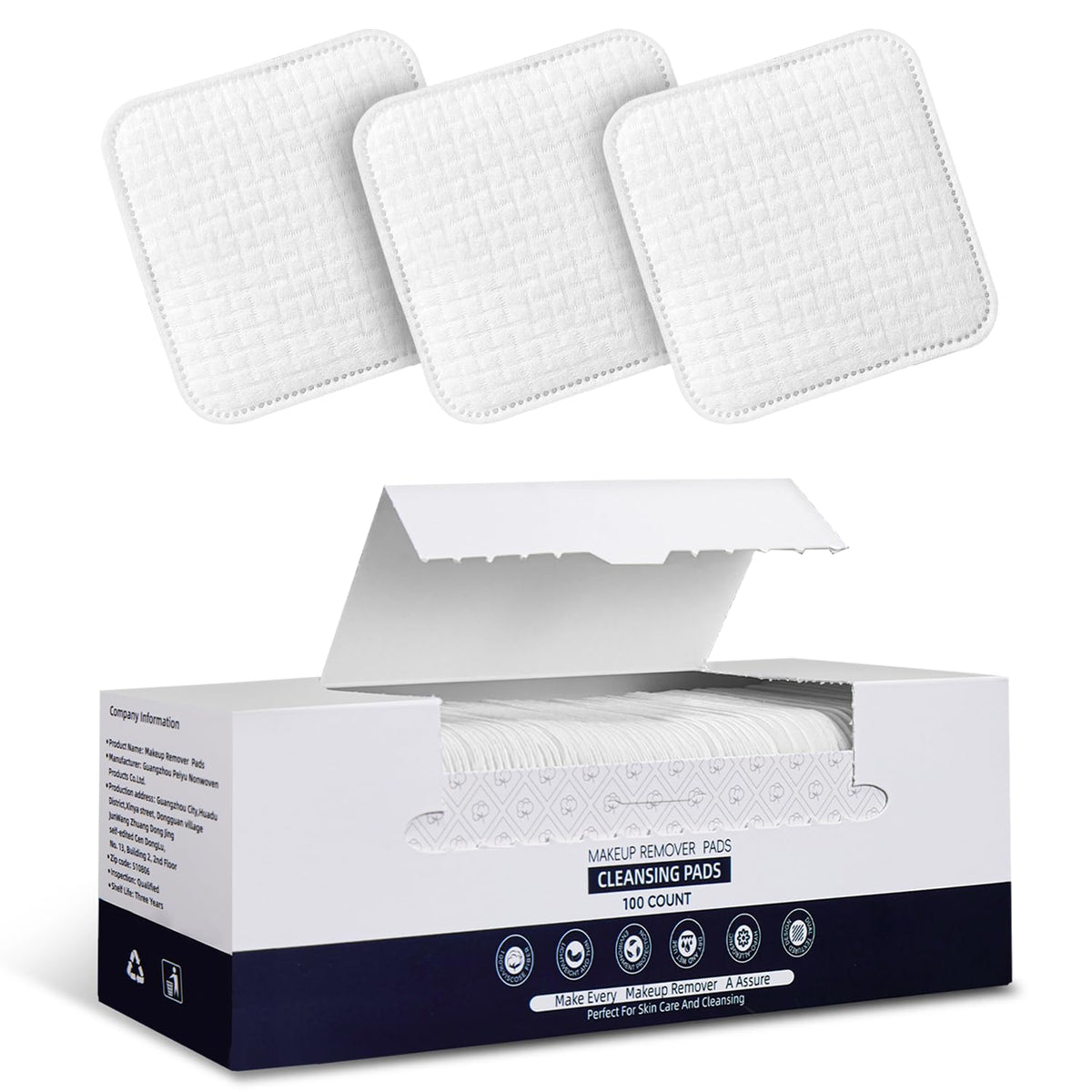 PUPUPE Cotton Pads 100 Count front view with packaging
