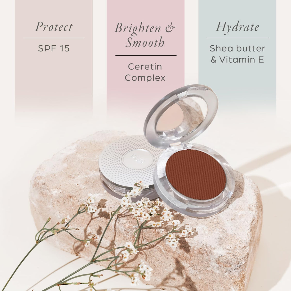 PÜR MINERALS 4-in-1 Pressed Mineral Powder Foundation Coffee on skin
