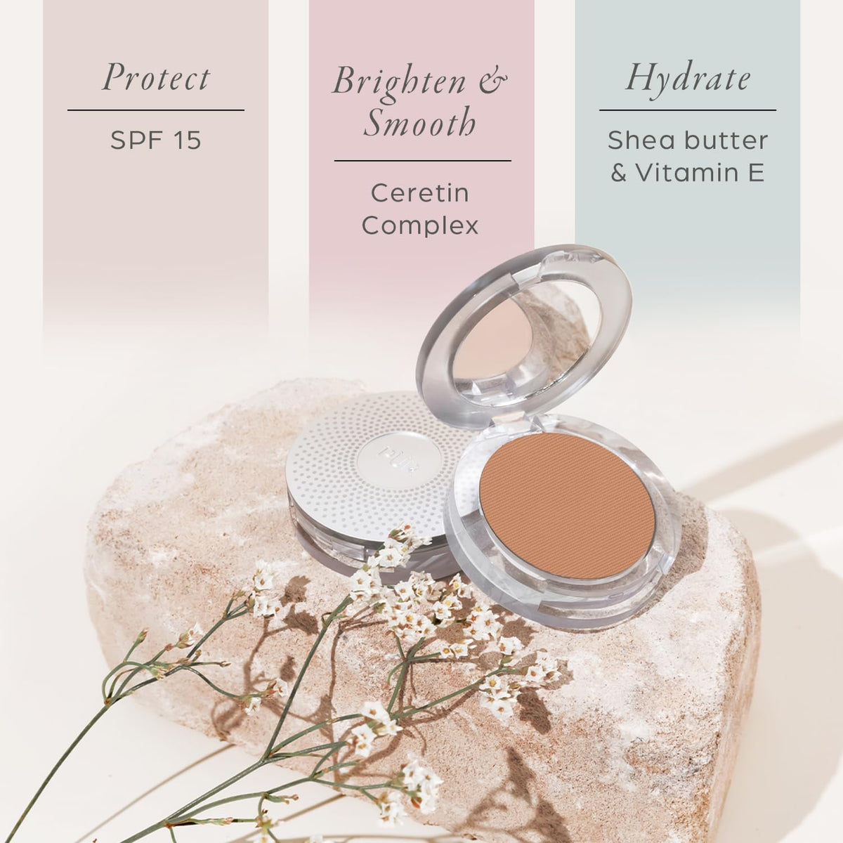 PÜR MINERALS 4-in-1 Pressed Mineral Powder Foundation Deep applied on skin