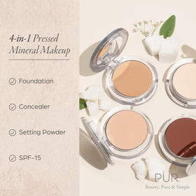 PÜR MINERALS 4-in-1 Pressed Mineral Powder Foundation Medium Tan packaging