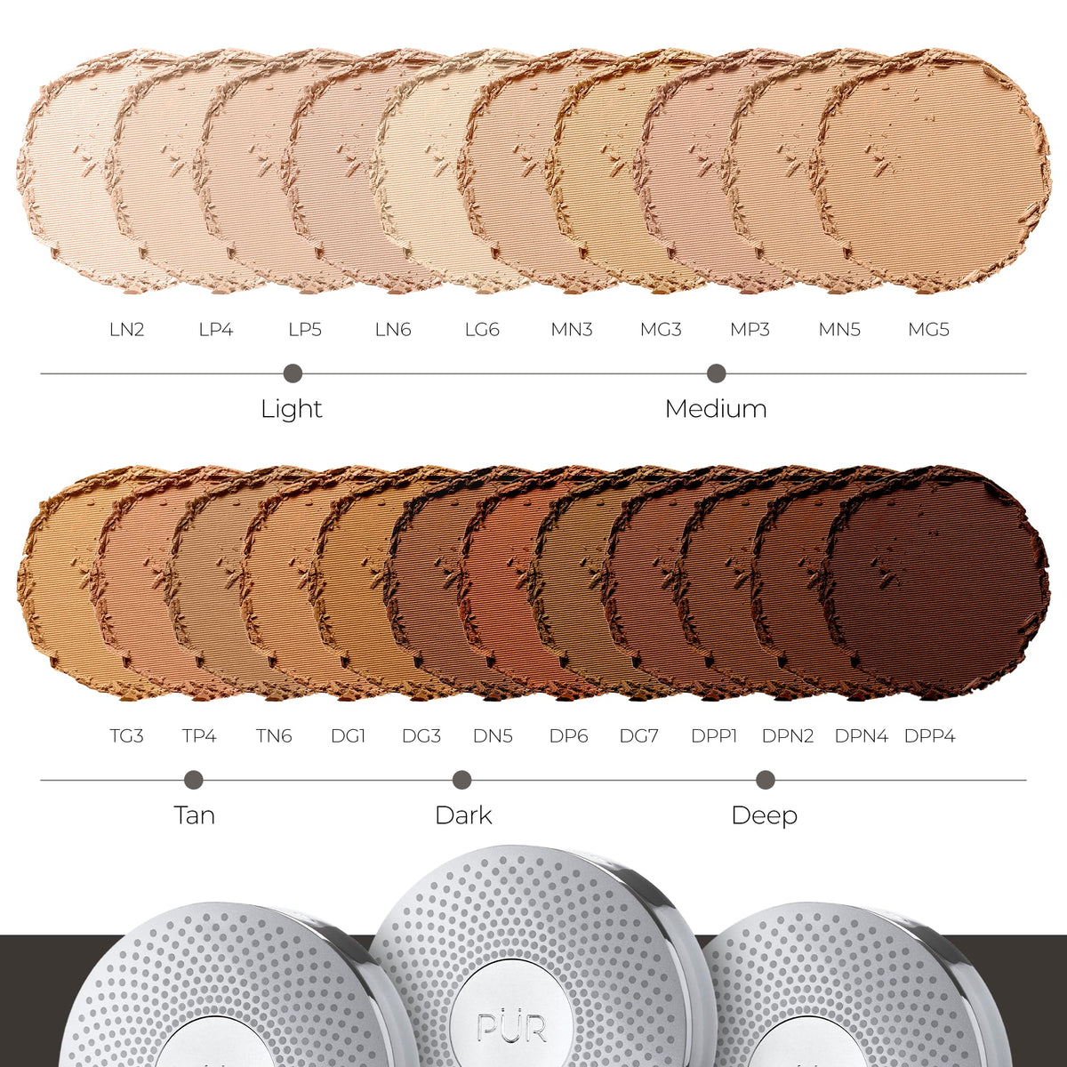 PÜR MINERALS 4-in-1 Pressed Mineral Powder Foundation on skin
