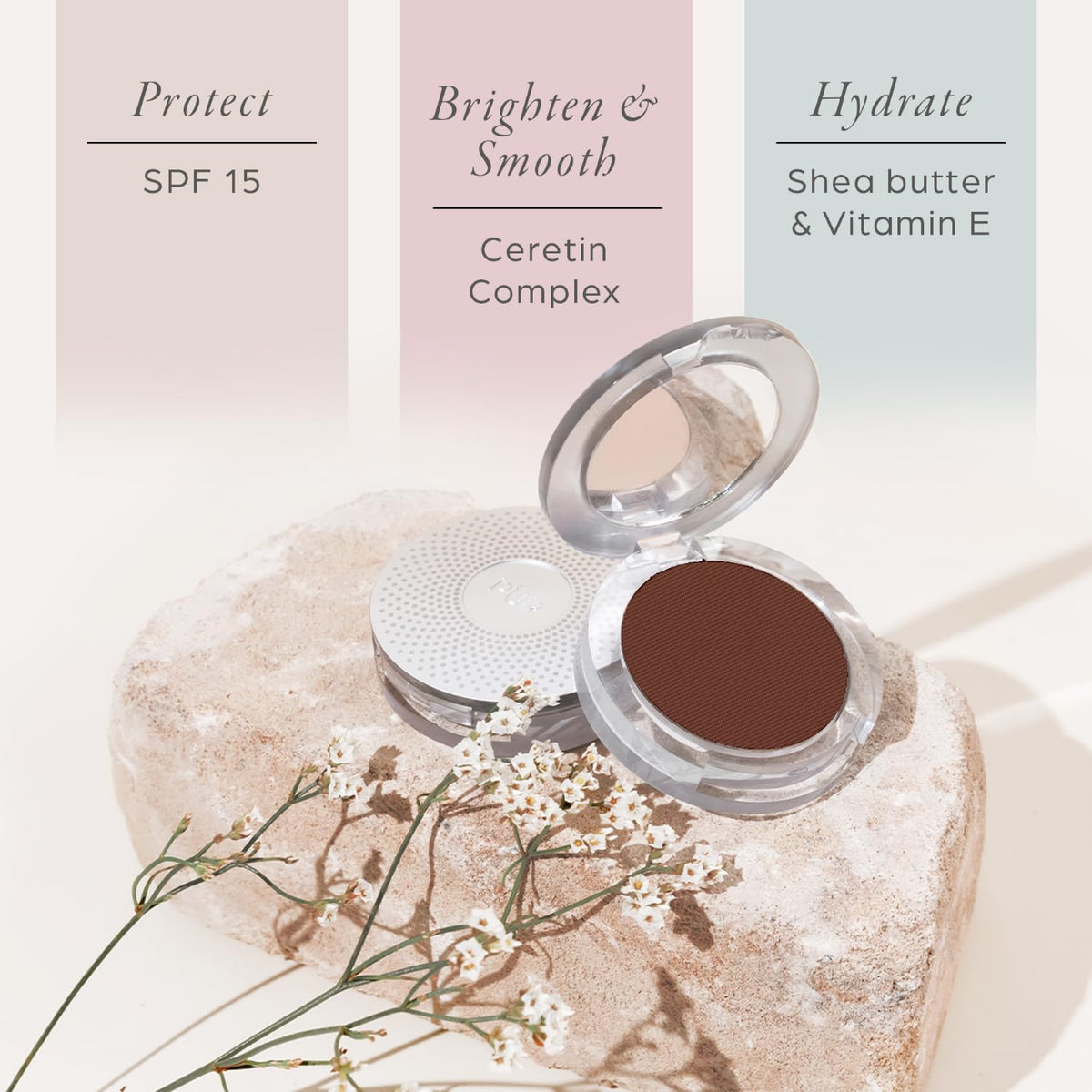 PÜR MINERALS 4-in-1 Pressed Mineral Powder Foundation Truffle swatch on skin