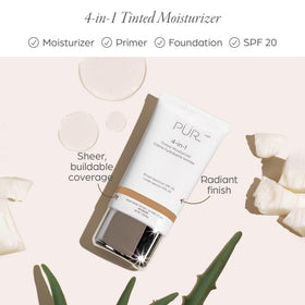 PÜR MINERALS 4-in-1 Tinted Moisturizer back view with ingredients