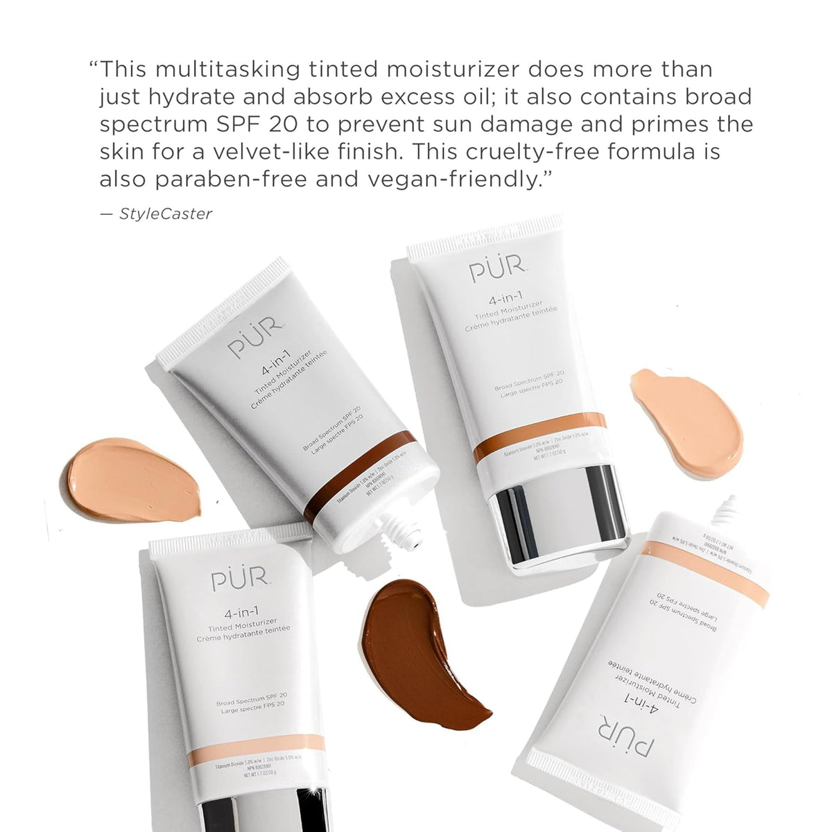 PÜR MINERALS 4-in-1 Tinted Moisturizer on vanity