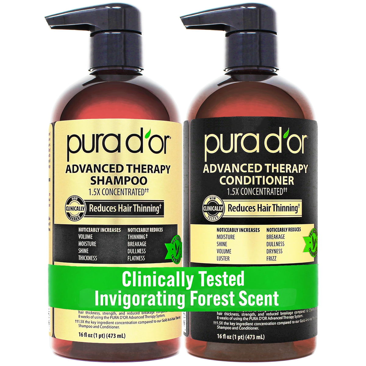 PURA D'OR Advanced Therapy Biotin Shampoo 16oz front view