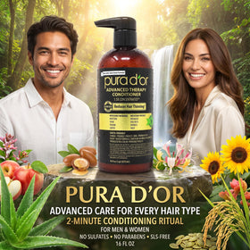 PURA D'OR Advanced Therapy Conditioner 16 Oz on a vanity