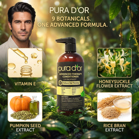 PURA D'OR Advanced Therapy Conditioner 16 Oz with shampoo