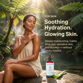 PURA D'OR Aloe Vera Gel applied on skin