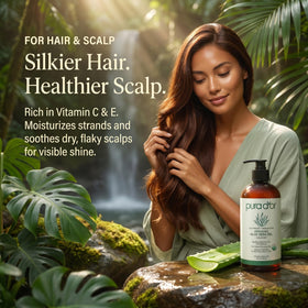 PURA D'OR Aloe Vera Gel in a natural setting