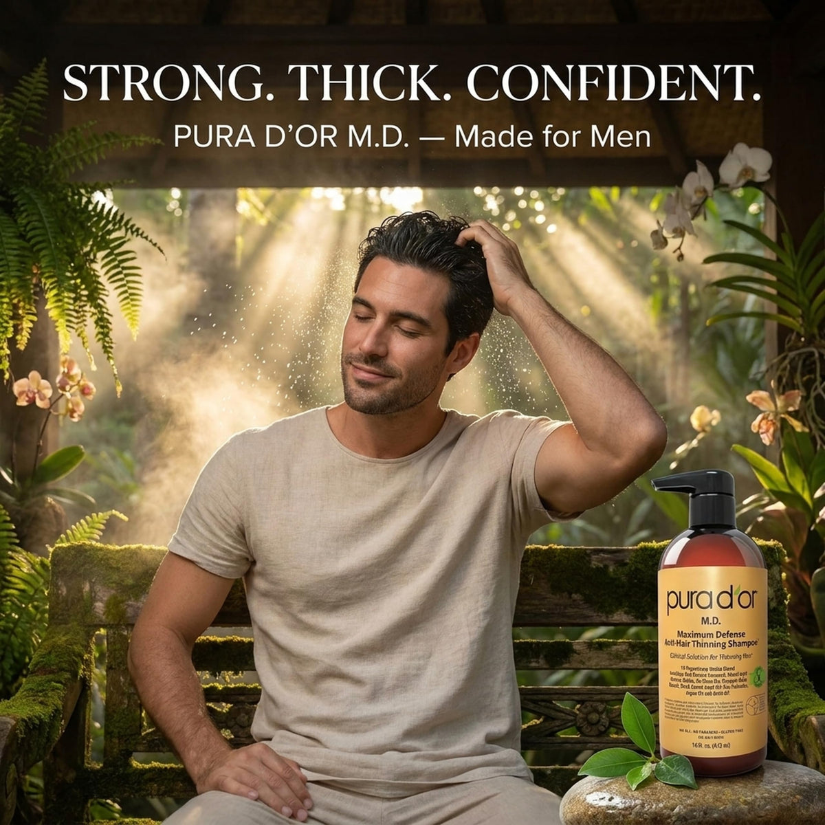 PURA D'OR Anti-Hair Thinning Shampoo 0.5% Coal Tar product label