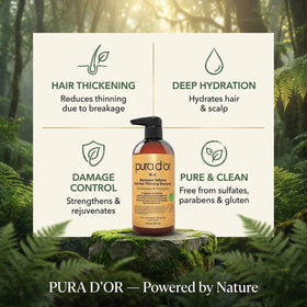 PURA D'OR Anti-Hair Thinning Shampoo 0.5% Coal Tar pump top