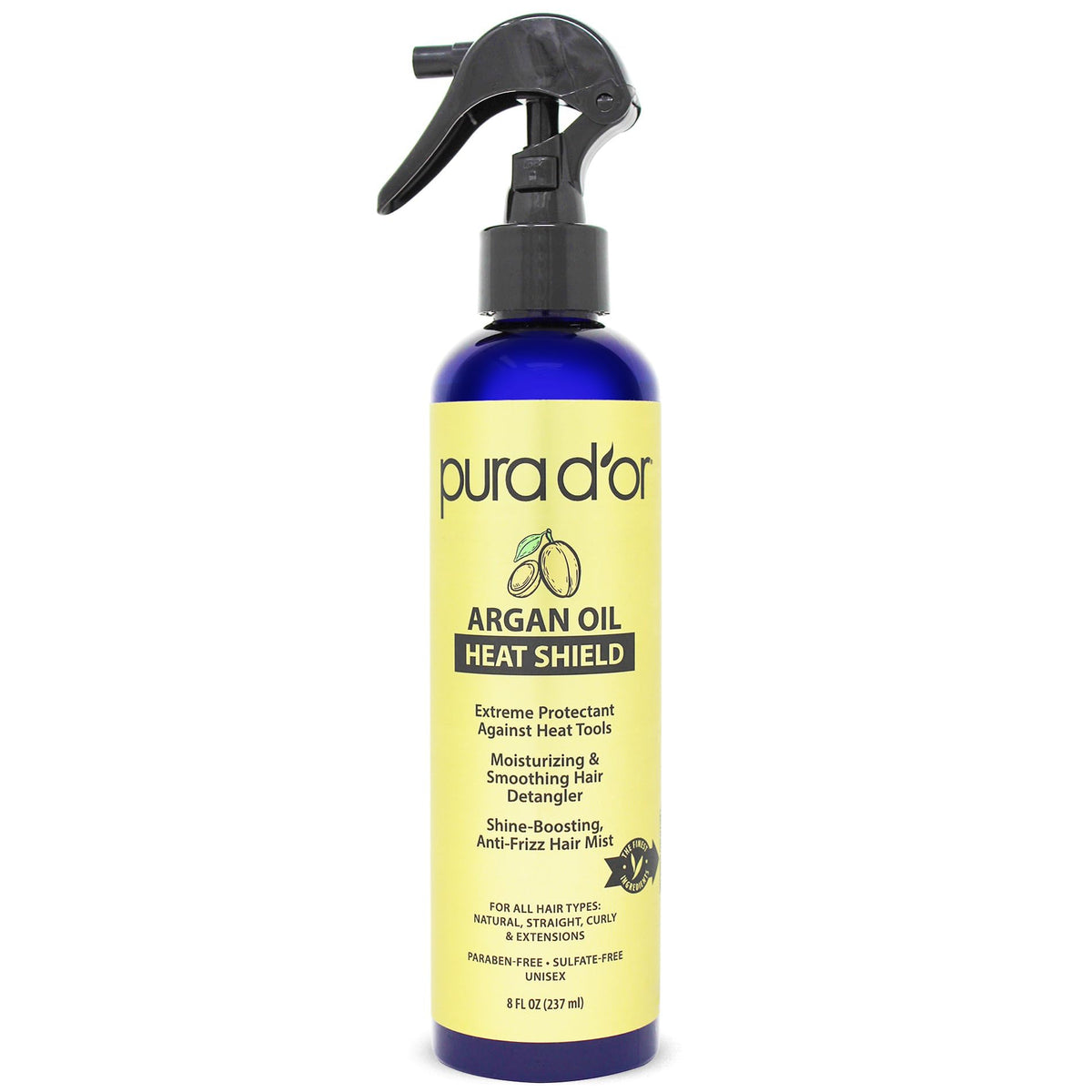 PURA D'OR Argan Oil Heat Shield Protectant Spray 8 Oz front view