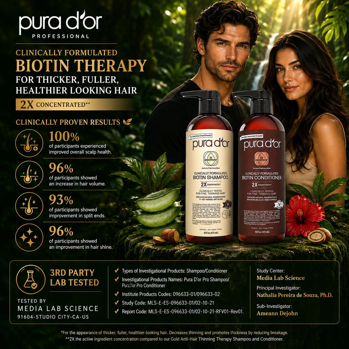 PURA D'OR Biotin Conditioner bottle close-up