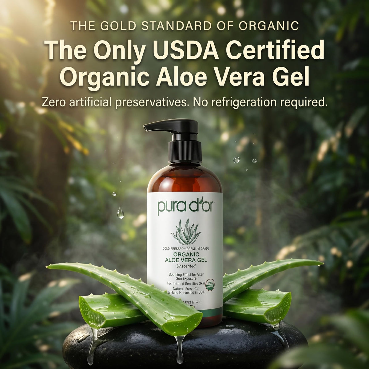 PURA D'OR Organic Aloe Vera Gel texture close-up