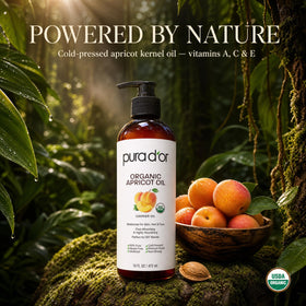 PURA D'OR Organic Apricot Kernel Oil 16 Oz with dropper