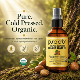 PURA D'OR Organic Moroccan Argan Oil 4oz lifestyle scene