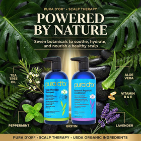 PURA D'OR Scalp Therapy Shampoo and Conditioner set packaging