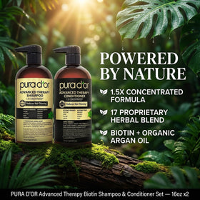 PURA D'OR shampoo and conditioner set with organic ingredients