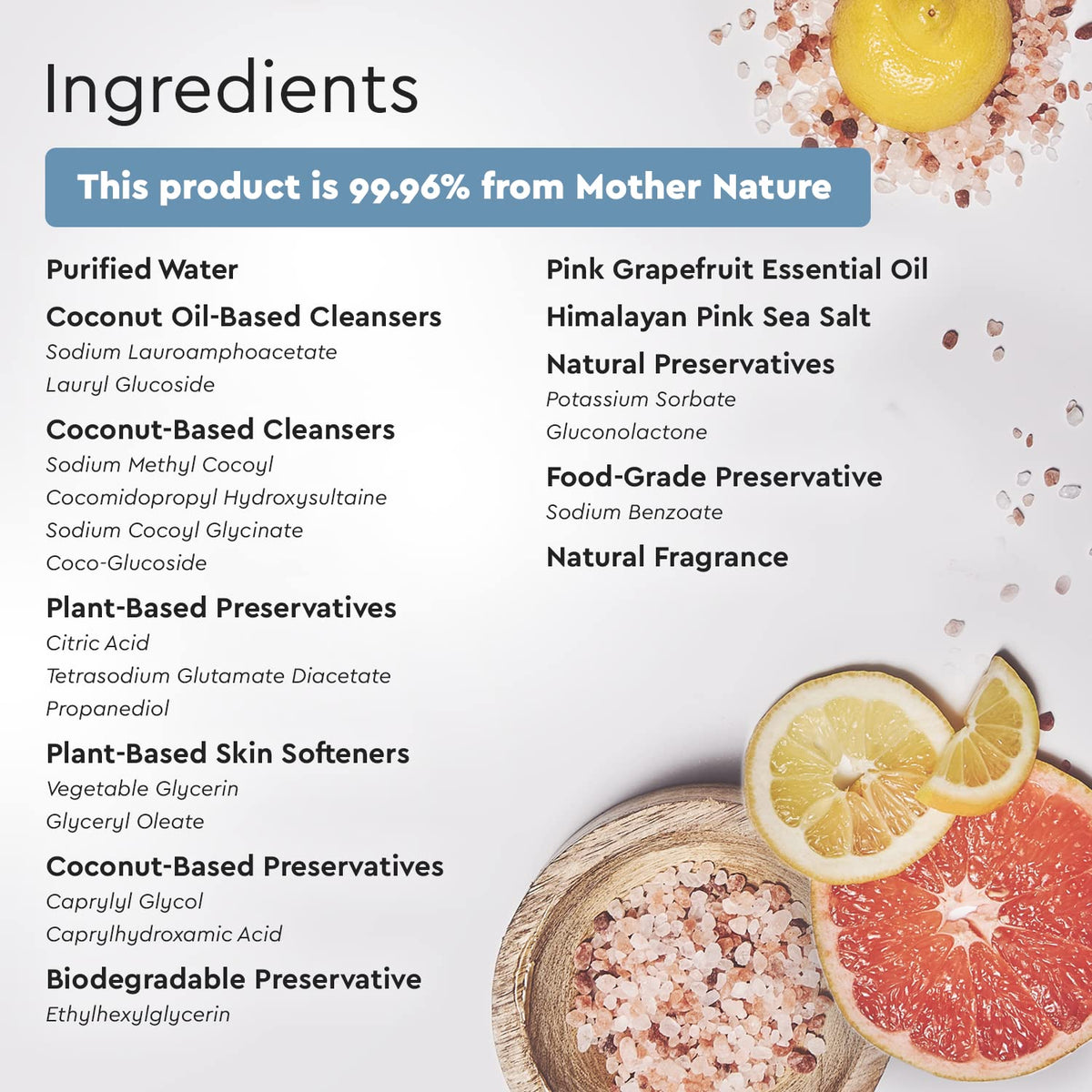 Puracy Body Wash Citrus Sea Salt with citrus fruits