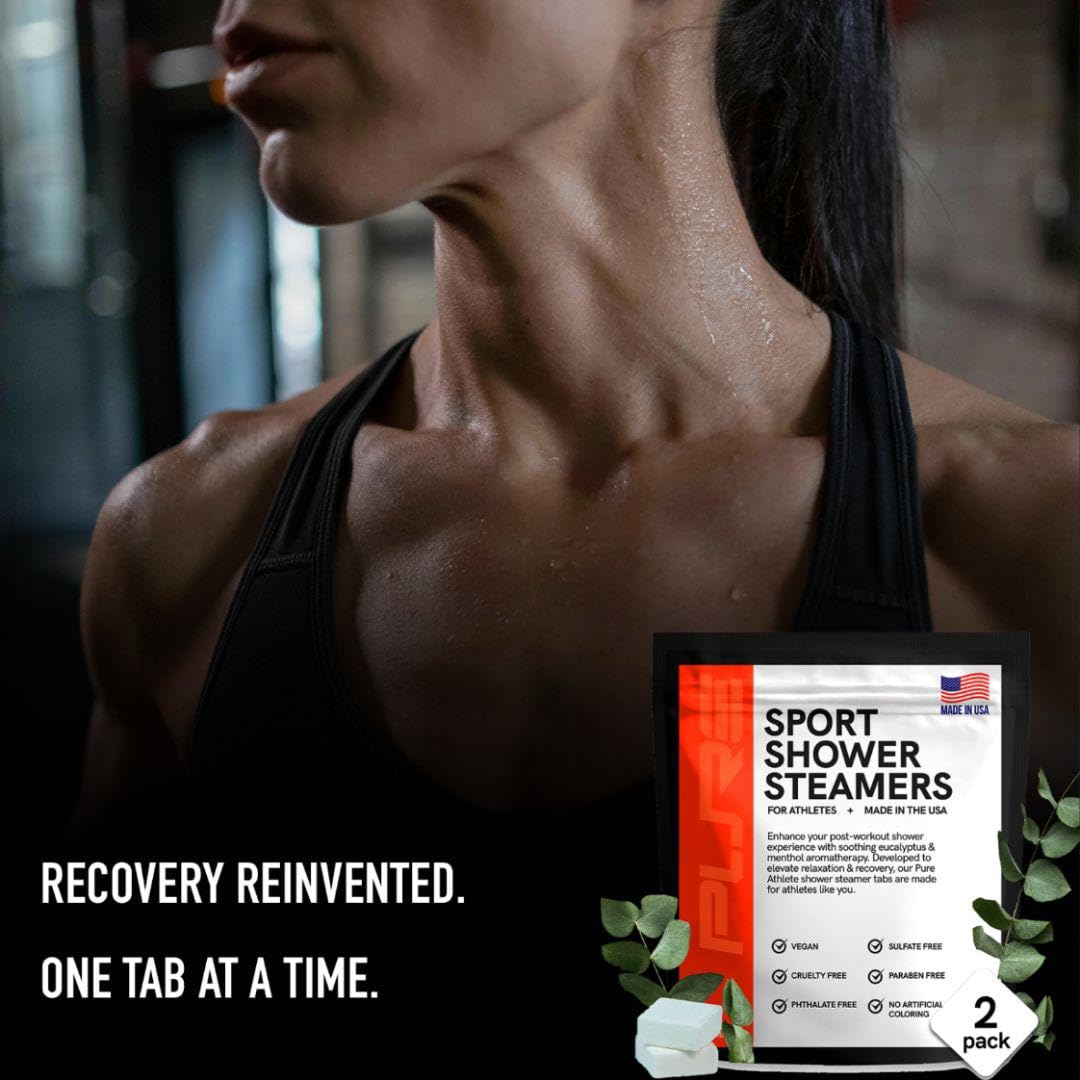 Pure Athlete Shower Steamer tablet dissolving in water
