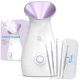 Pure Daily Care NanoSteamer facial steamer front view in lilac