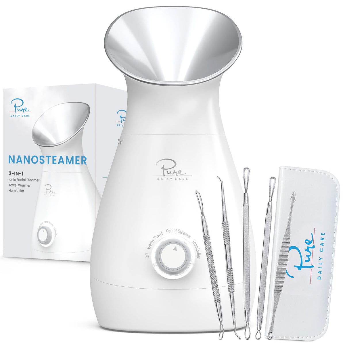 Pure Daily Care NanoSteamer large black model front view