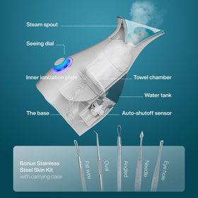 Pure Daily Care NanoSteamer side view with steam