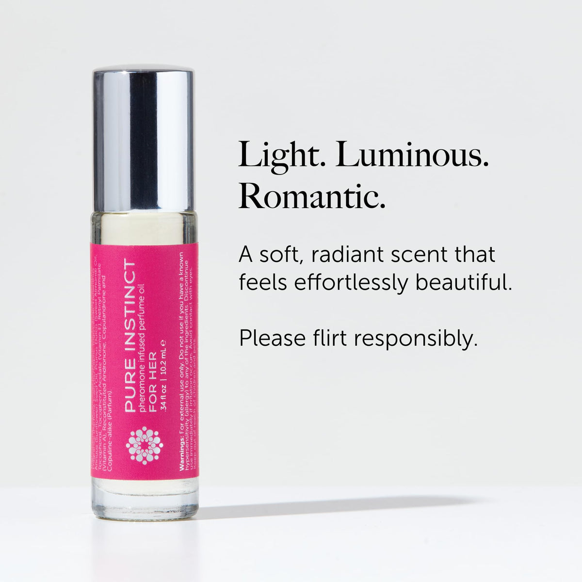 Pure Instinct Pheromone Perfume Roll-On packaging display