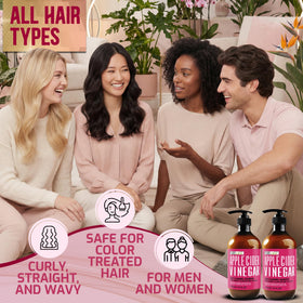 PURE NATURE LUX SPA Apple Cider Vinegar Conditioner application on hair
