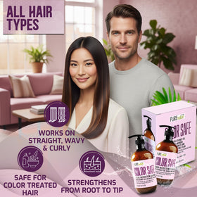PURE NATURE LUX SPA Color Safe Shampoo and Conditioner Set with ingredients list