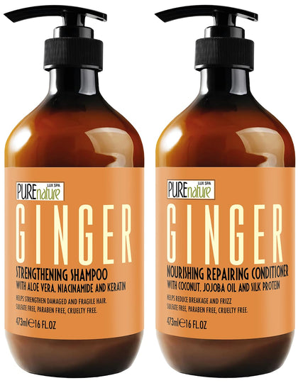PURE NATURE LUX SPA Ginger Shampoo and Conditioner Set front view