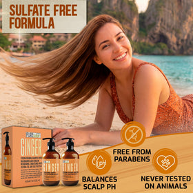 PURE NATURE LUX SPA Ginger Shampoo bottle close-up
