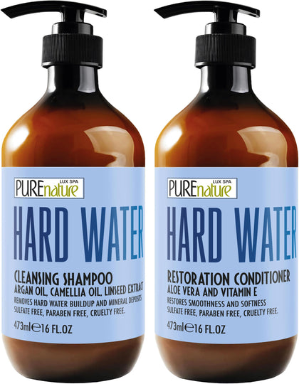 PURE NATURE LUX SPA Hard Water Shampoo and Conditioner Set front view