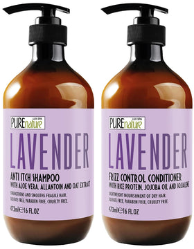 PURE NATURE LUX SPA Lavender Repair Shampoo and Conditioner Set front view