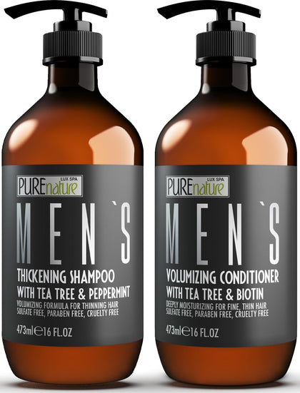 PURE NATURE LUX SPA Men's Shampoo and Conditioner Set front view