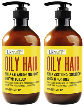 PURE NATURE LUX SPA Oily Hair Shampoo front view 16 Fl Oz