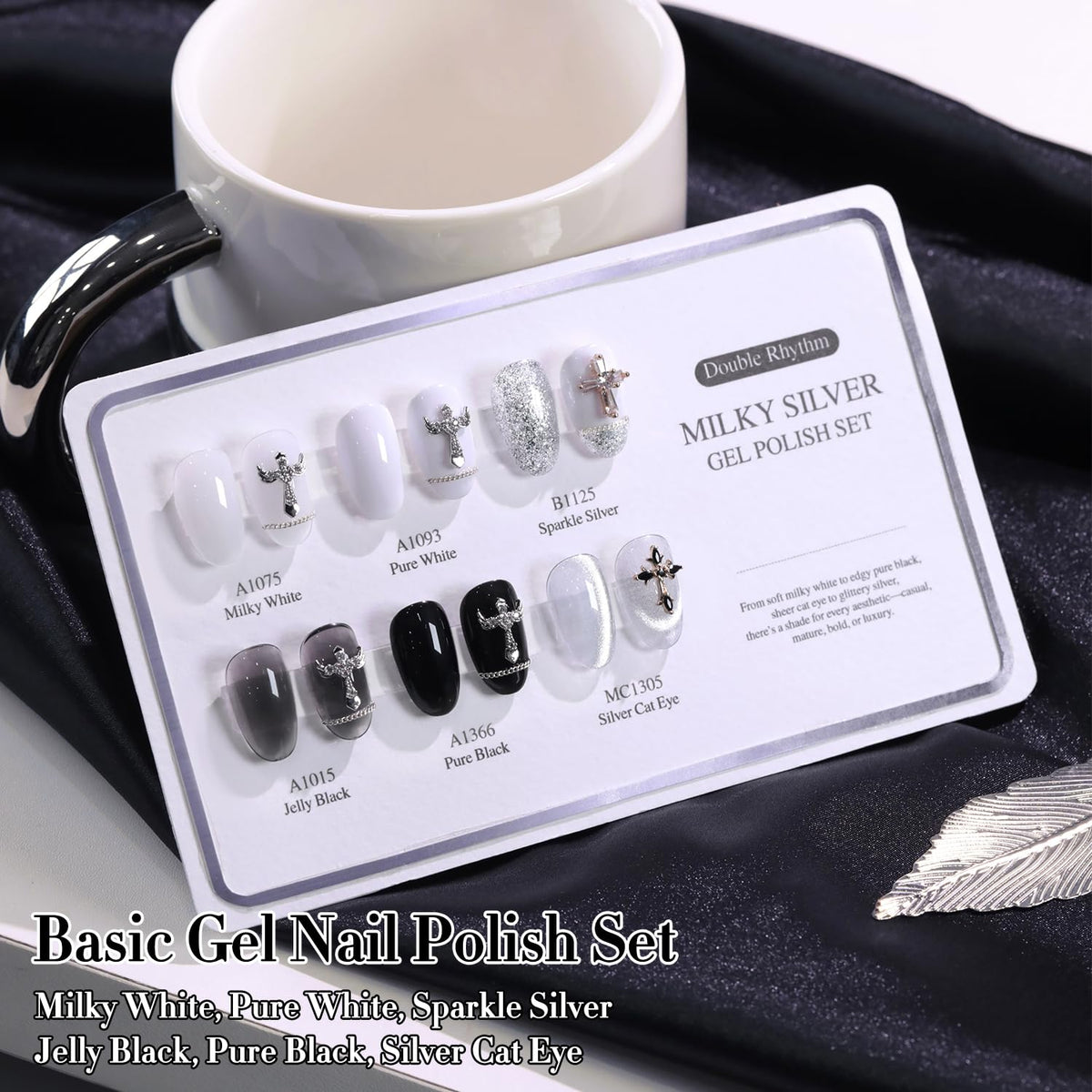 Pure white gel polish from Double Rhythm Gel Polish Set