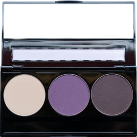 Pure Ziva Vegan Eyeshadow Trio Palette front view with lavender and purple shades