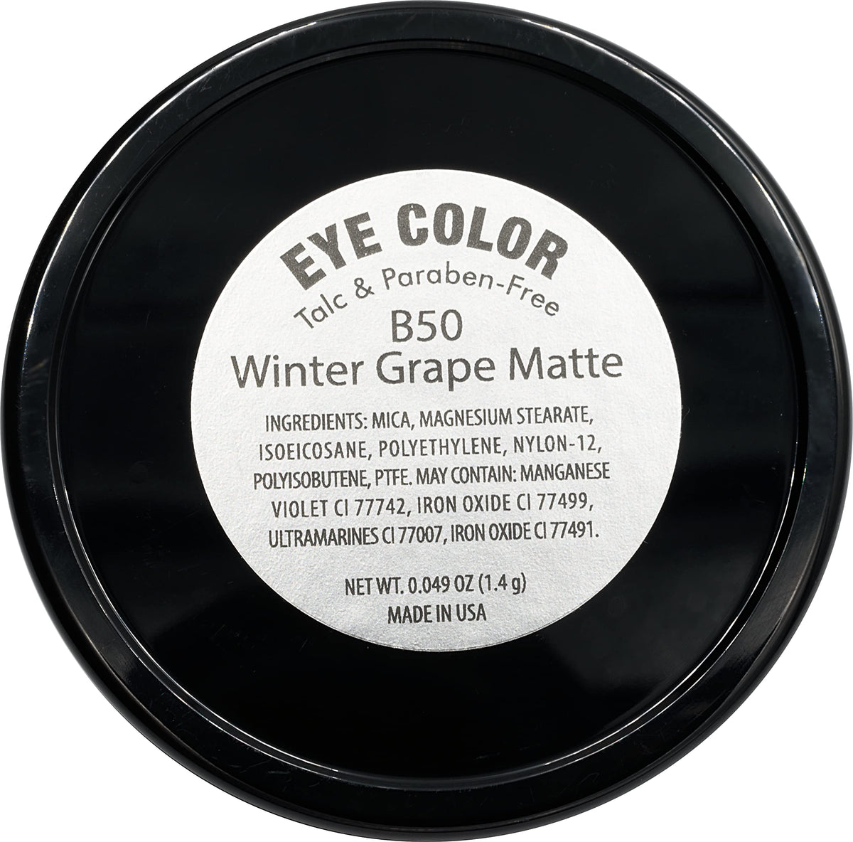 Pure Ziva Winter Grape Eyeshadow showing the matte finish