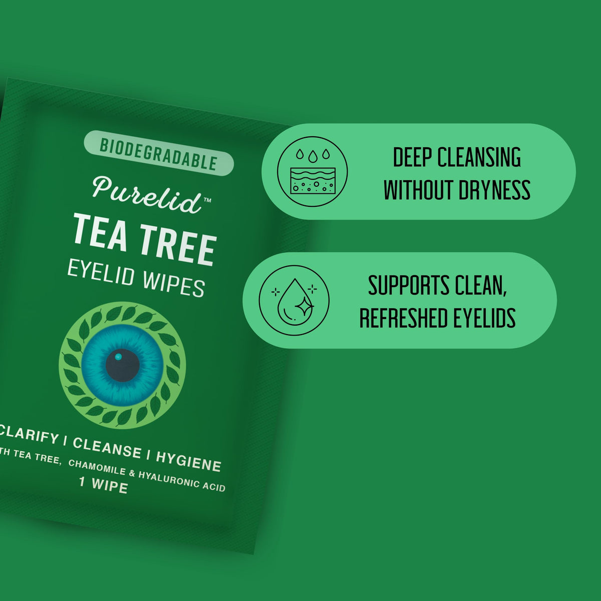PURELID Tea Tree Eyelid Wipes ingredients list
