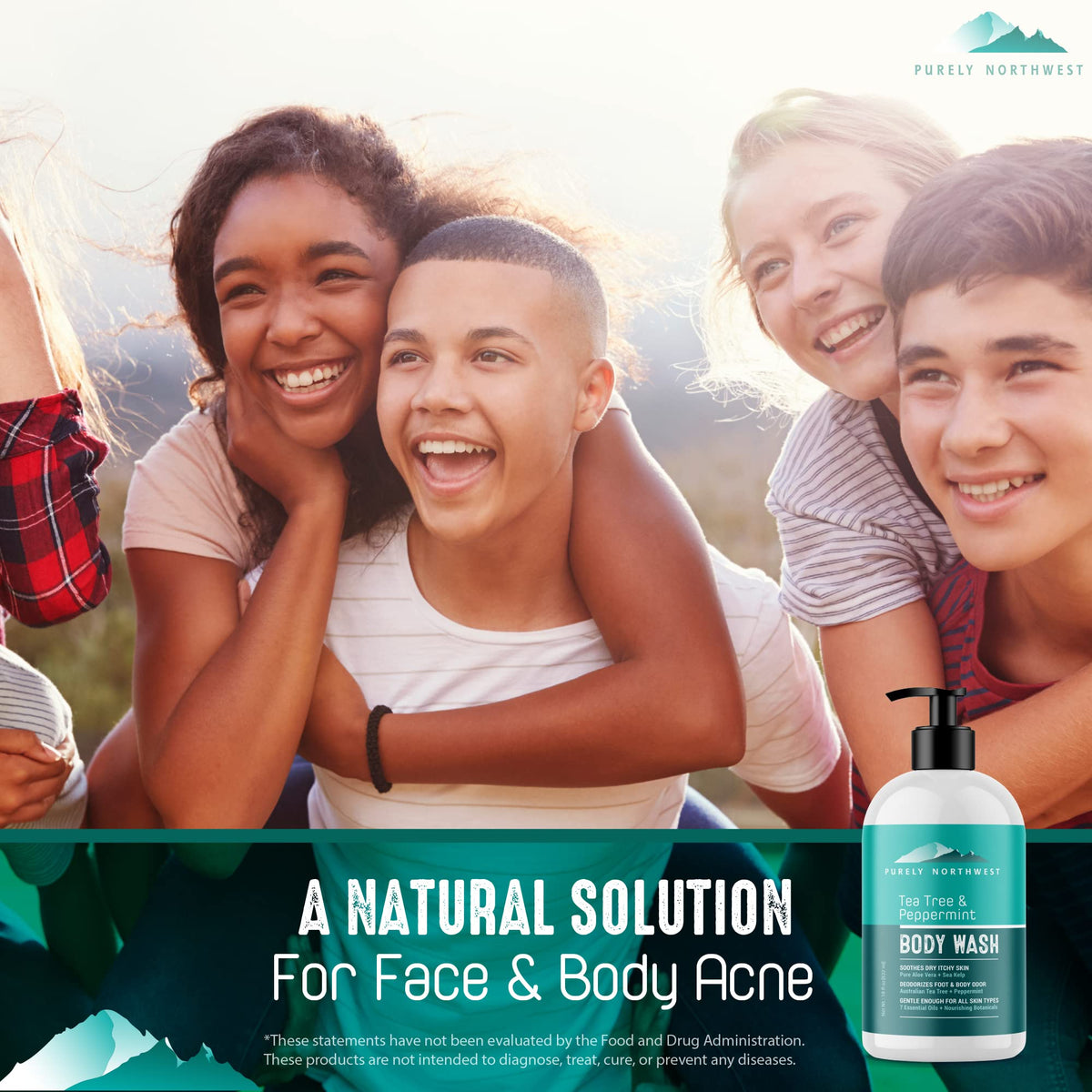 Purely Northwest Tea Tree Body Wash 290g with natural ingredients