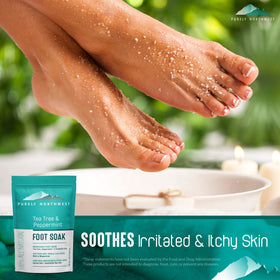 Purely Northwest Tea Tree & Peppermint Foot Soak in use